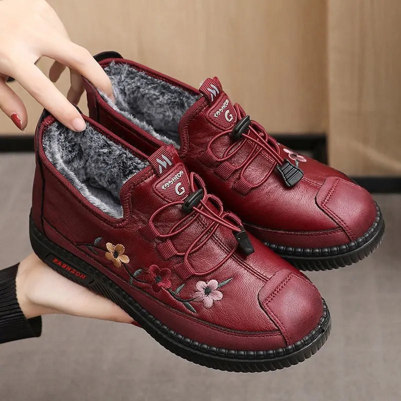 Verisse - Bottines confort à broderies florales
