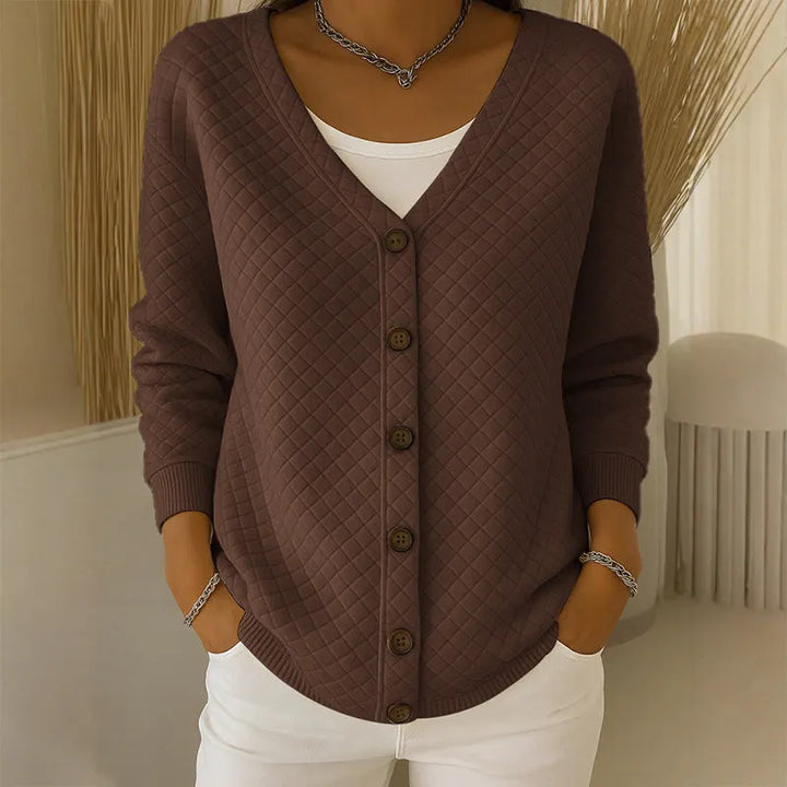 Delavie - Cardigan boutonné en maille matelassée