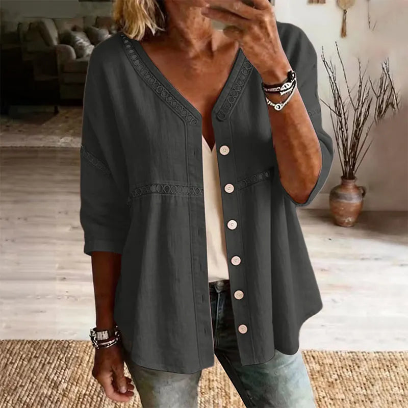 Ardena - Blouse brodée boutonnée