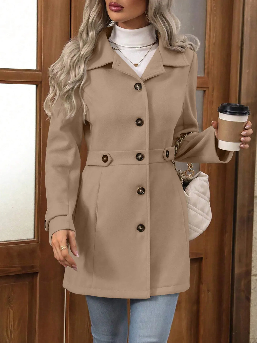 Bellona - Manteau de ville ceinturé sur-mesure
