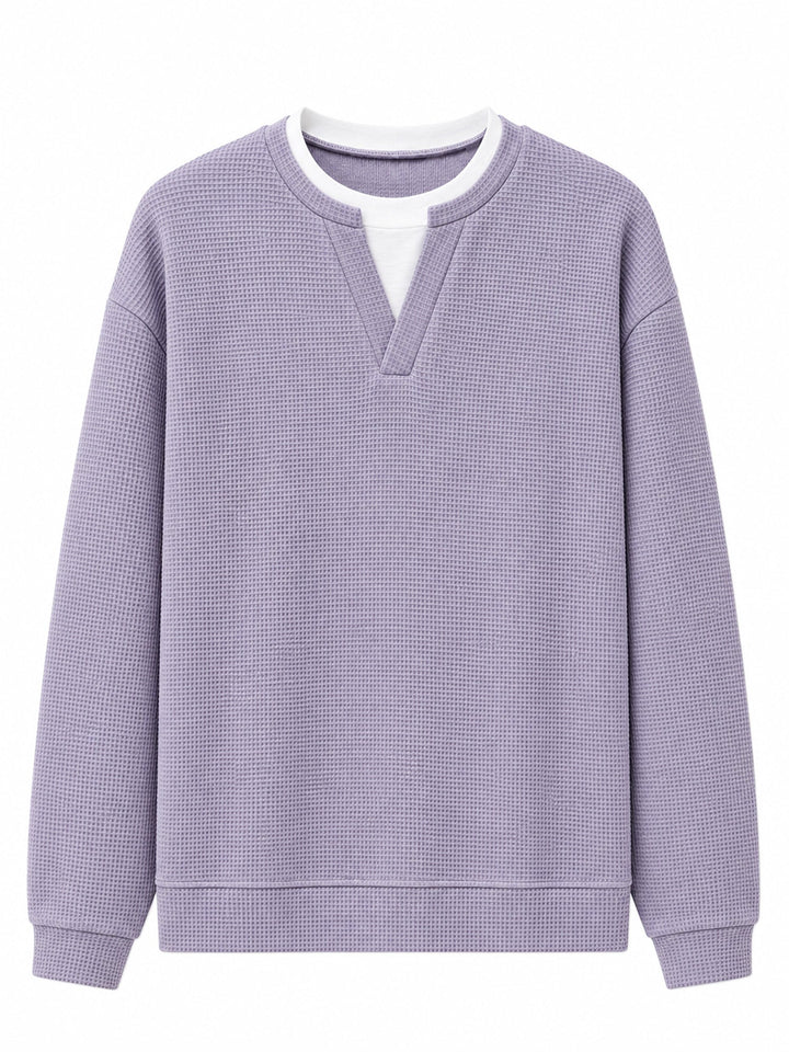Oswald - T-shirt à manches longues en maille gaufrée