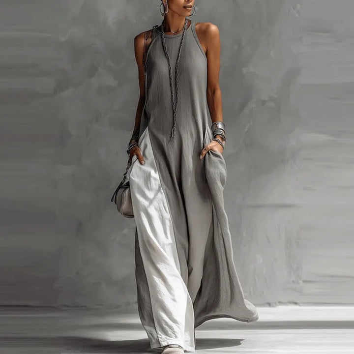Zarella - Robe longue color-block au toucher doux