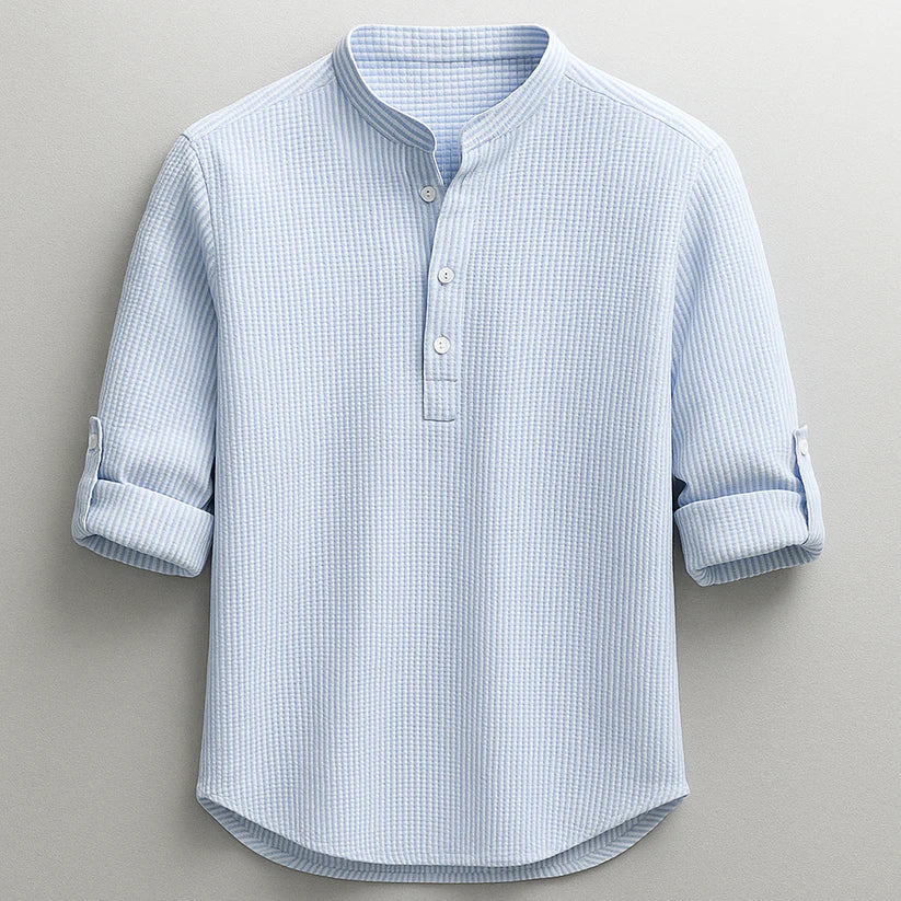Jarvis - T-shirt Henley texturé