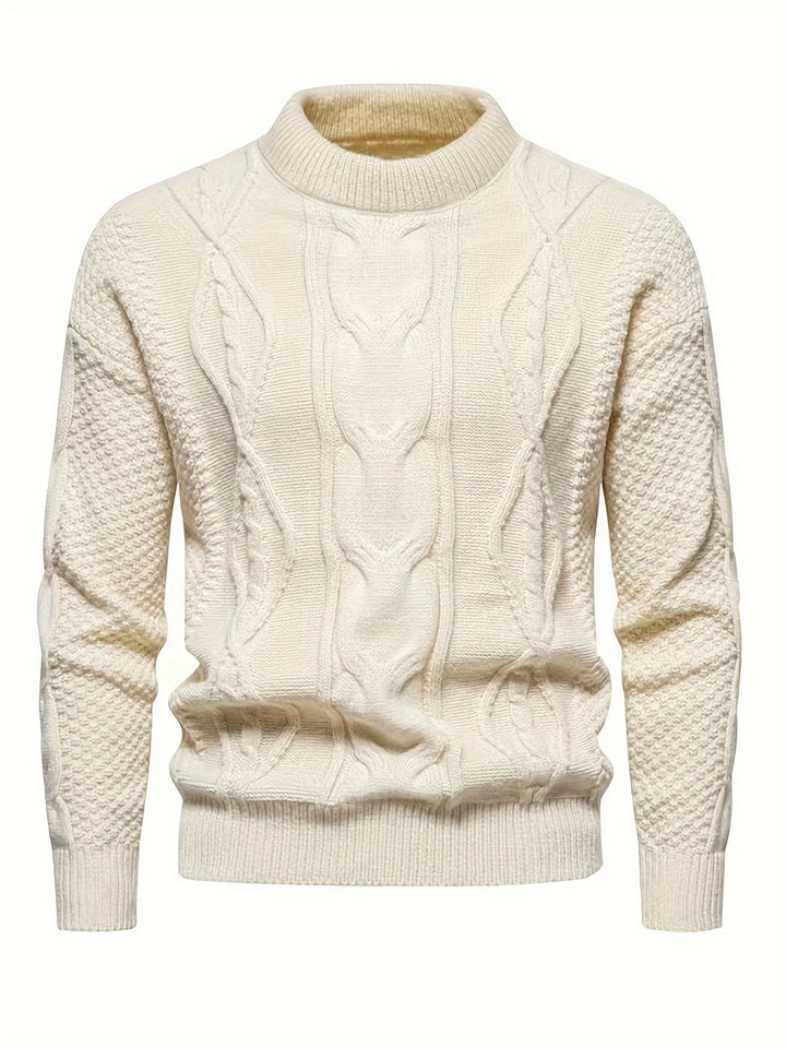 Kael - Pull en maille torsadée à col montant