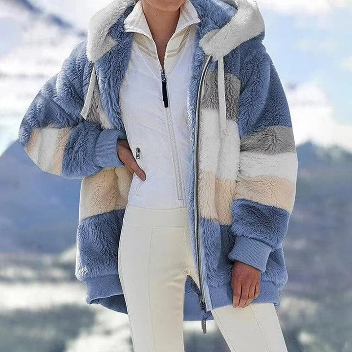 Ruelle - Manteau teddy oversize à capuche en peluche