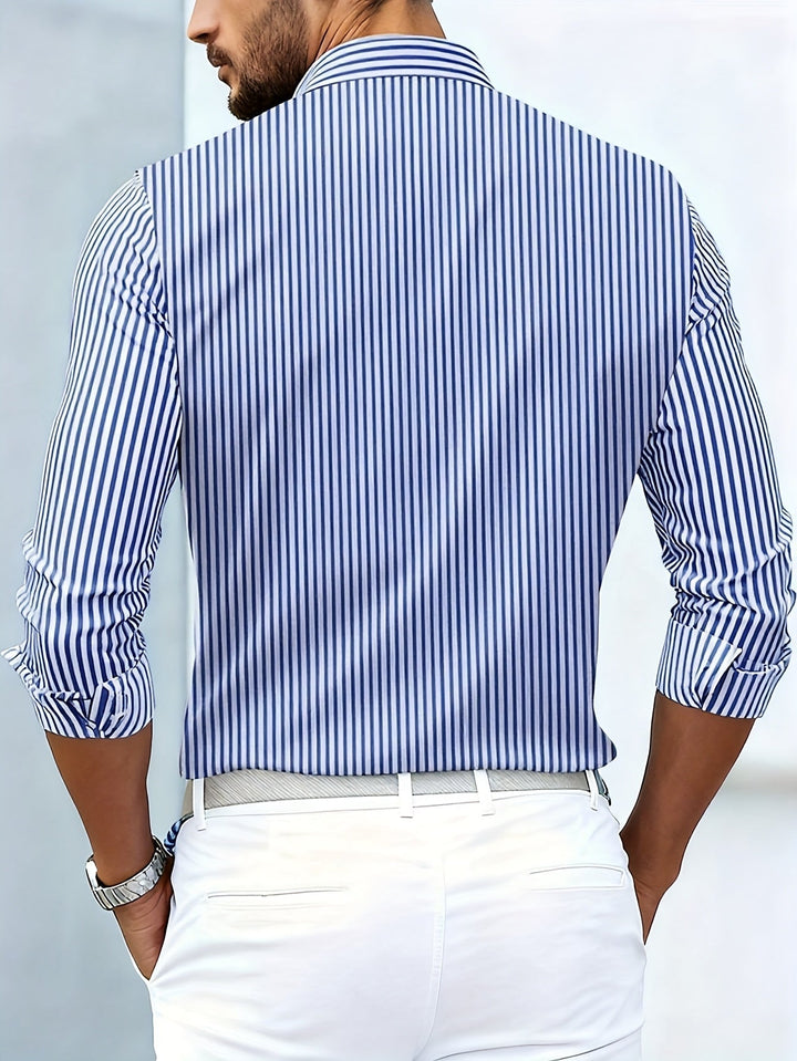 Alverton - Chemise rayée à manches longues, effet délavé vintage