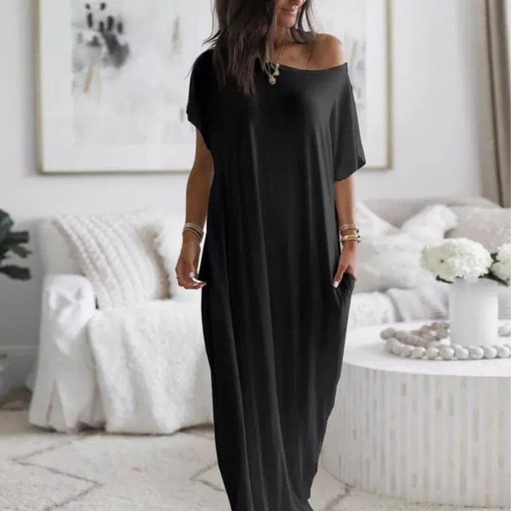 Adalynne - Robe longue décontractée à épaules dénudées