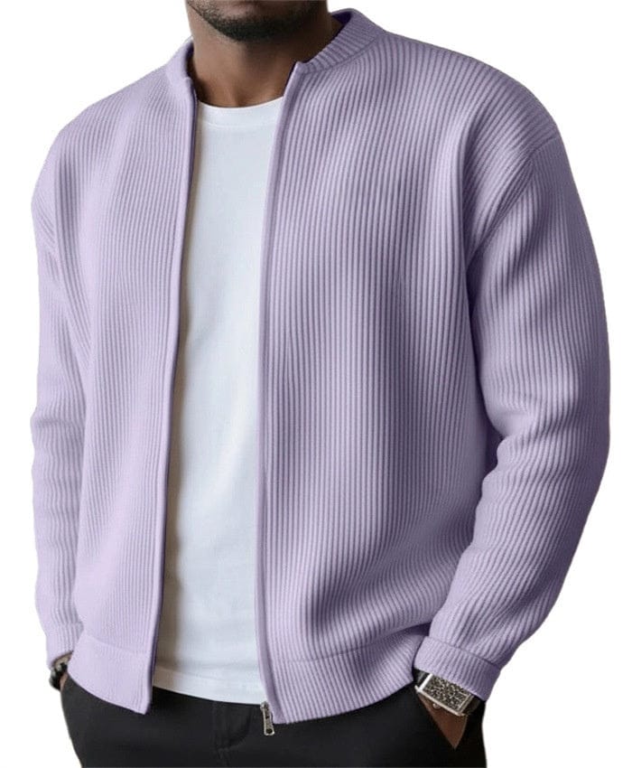 Foster - Cardigan zippé côtelé