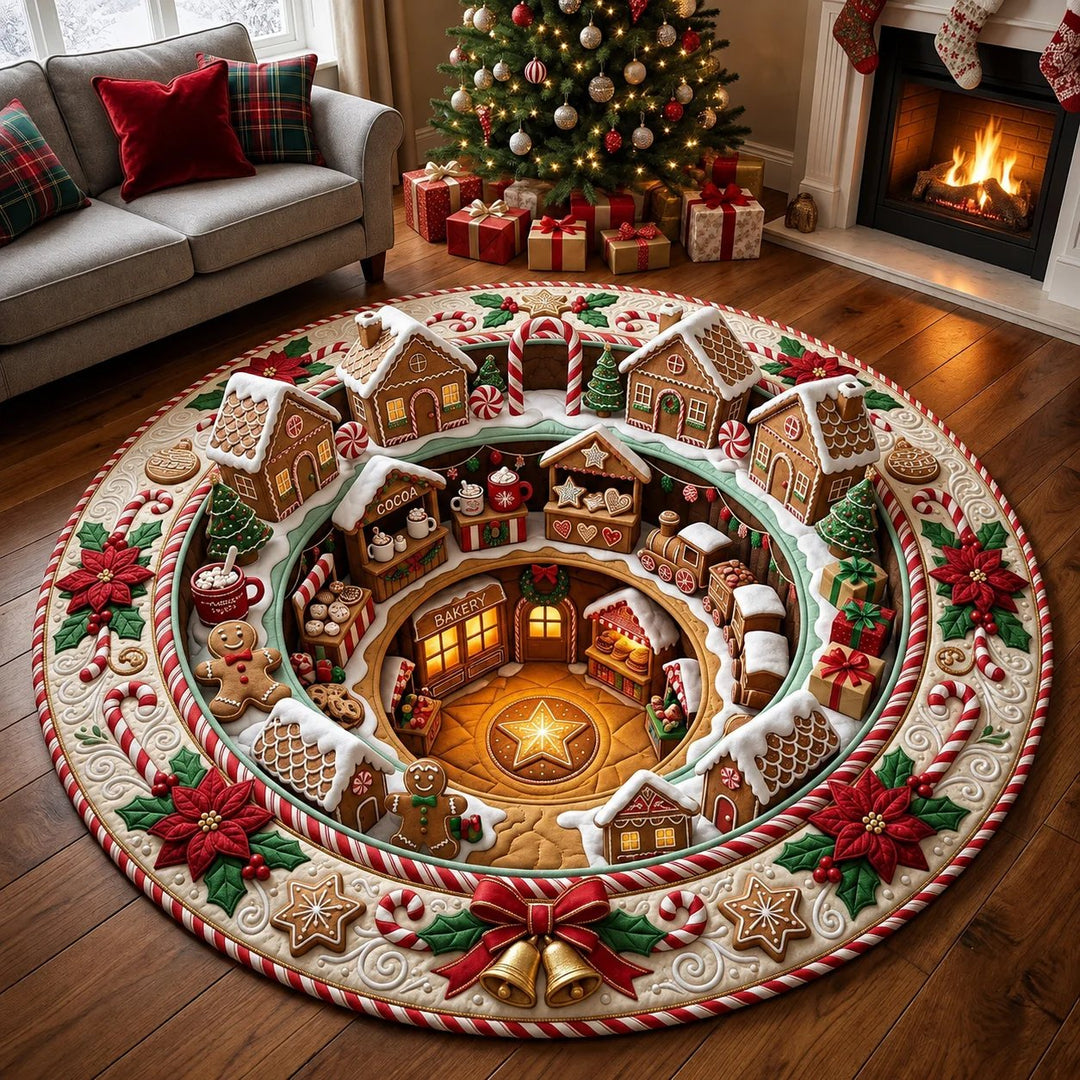 Adelie - Tapis de Noël rond et festif
