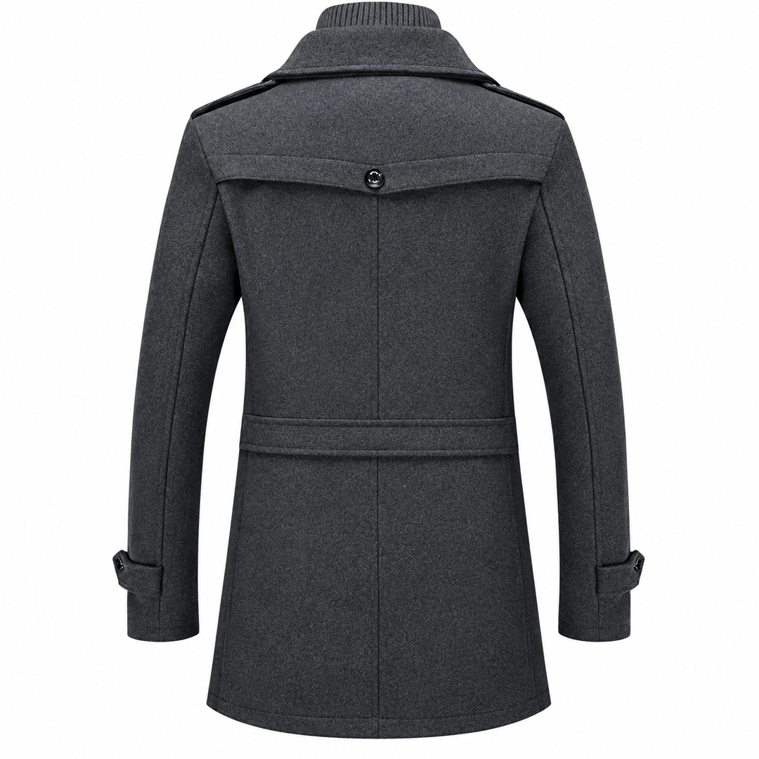 Davin - Manteau mi-long à col montant superposé
