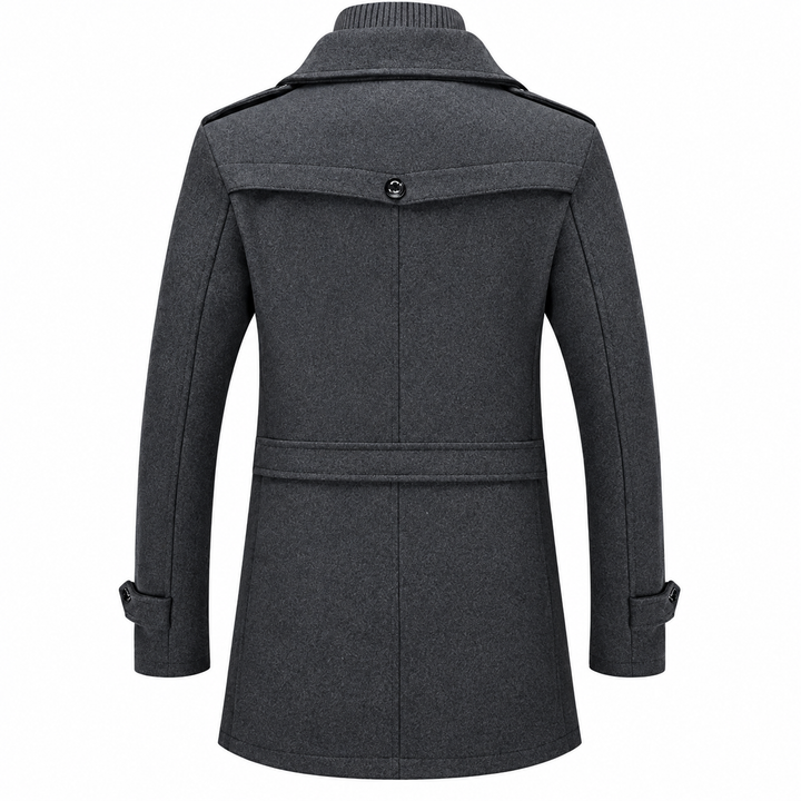 Davin - Manteau mi-long à col montant superposé