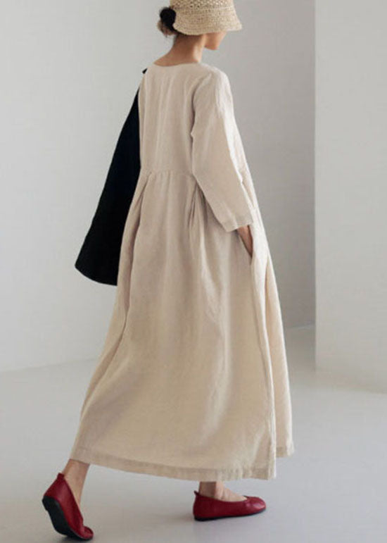 Olive - Robe patchwork aérée