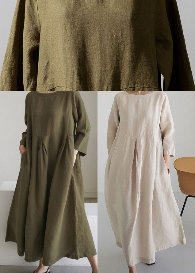 Olive - Robe patchwork aérée