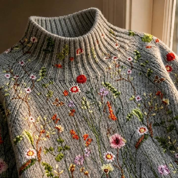 Adorelia - Pull en maille à motif floral doux au toucher