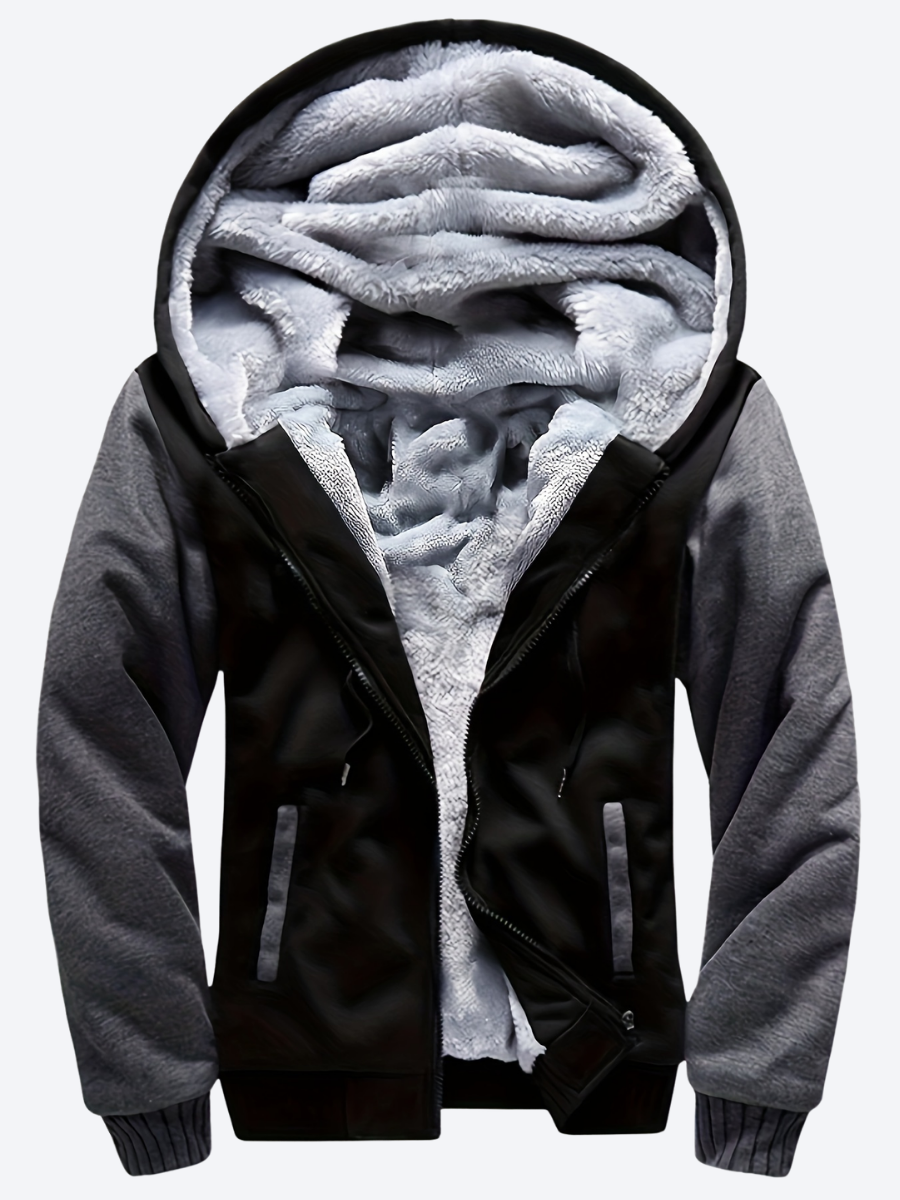Dax - Sweat à capuche zippé épais à motif camouflage