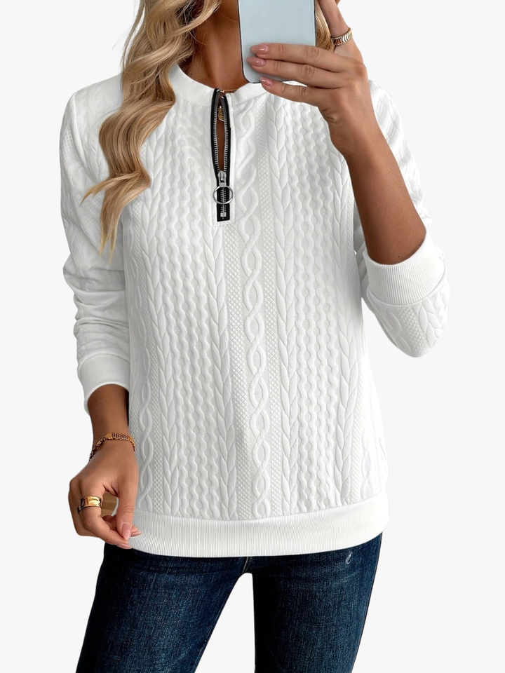 Darla - Pull zippé texturé
