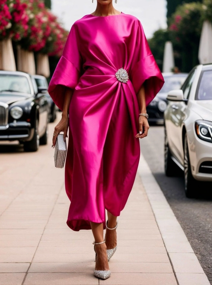 Poppy - Robe midi drapée de luxe