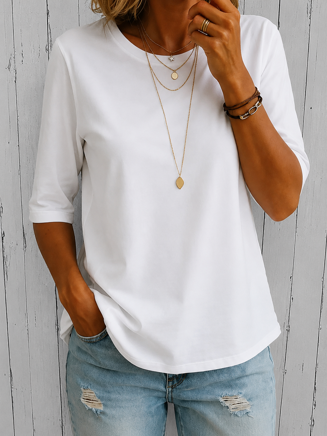 Bellavie - Blouse classique à col rond