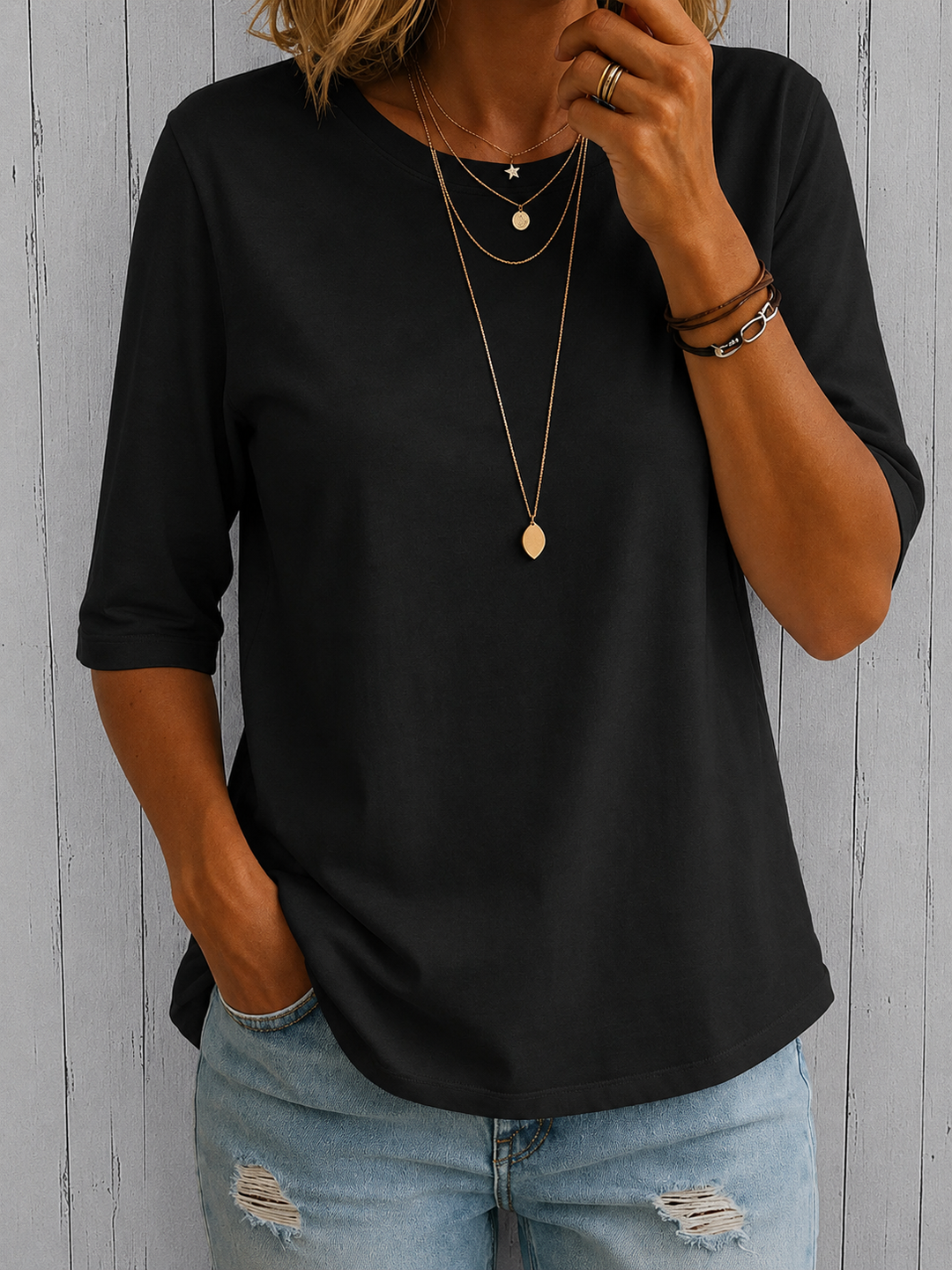 Bellavie - Blouse classique à col rond