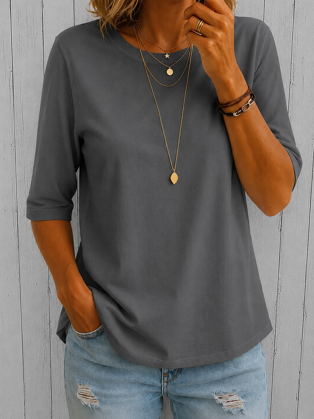 Bellavie - Blouse classique à col rond