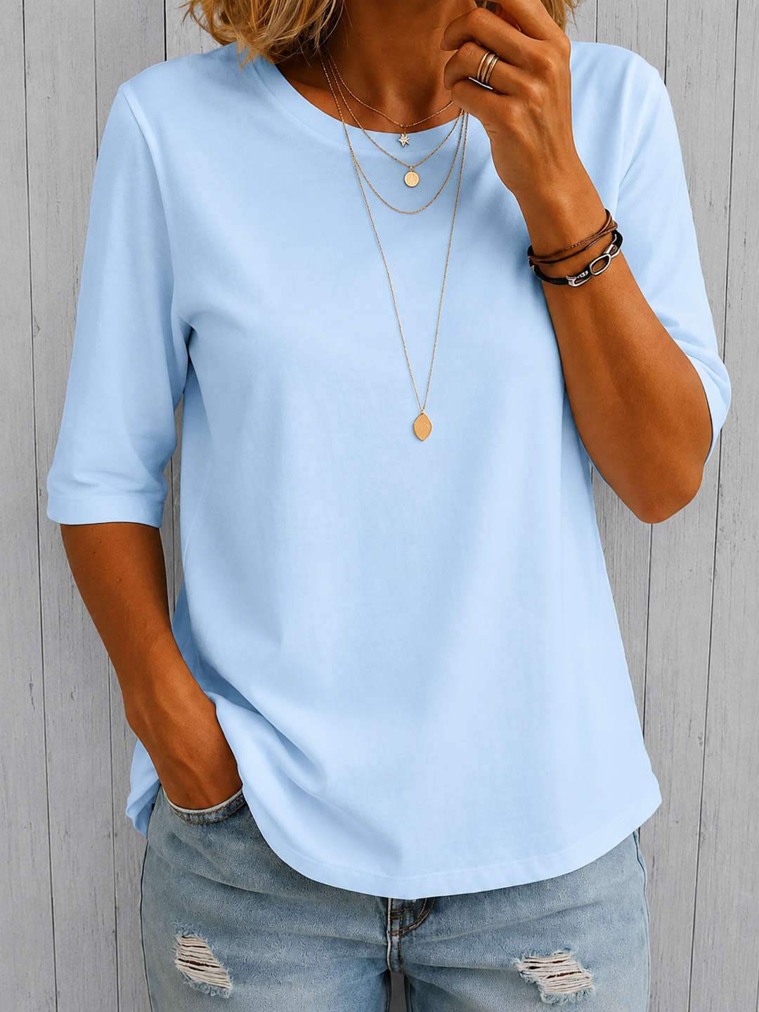 Bellavie - Blouse classique à col rond