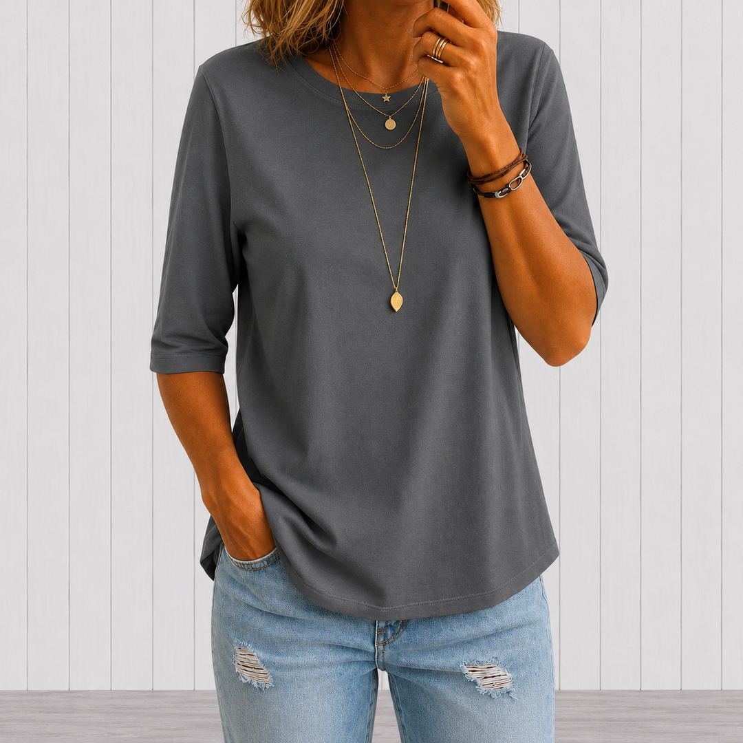 Isara - T-shirt à manches mi-longues au toucher doux