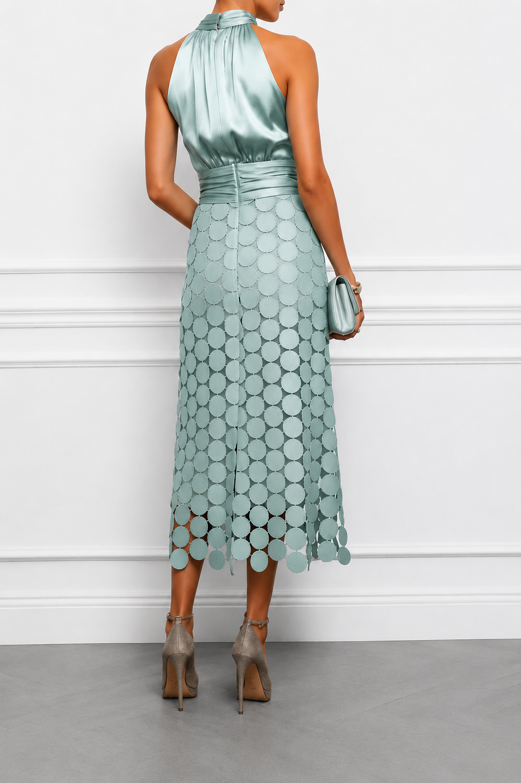 Kateline - Robe midi de luxe à col américain