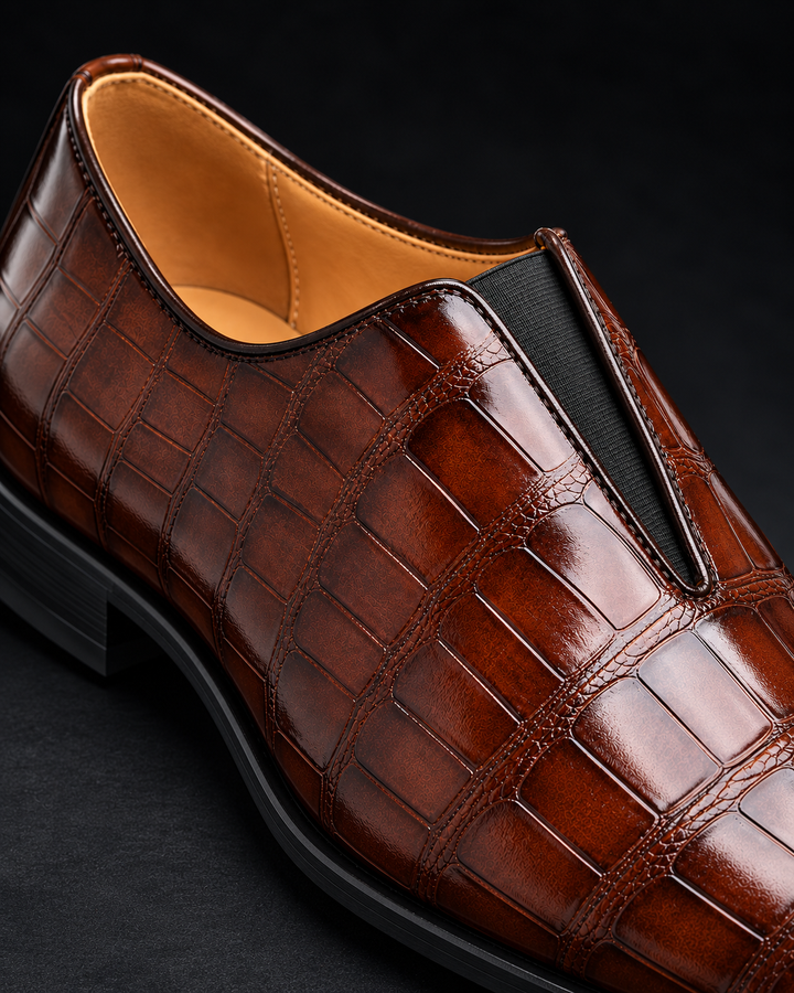 Denton - mocassins à enfiler effet croco