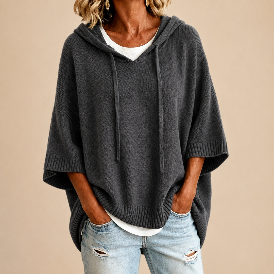 Delavique - Pull à capuche oversize en maille