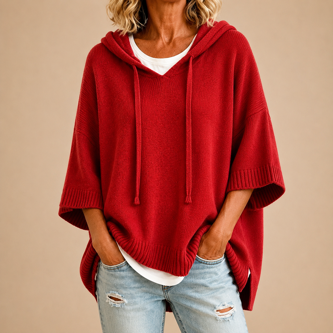 Delavique - Pull à capuche oversize en maille