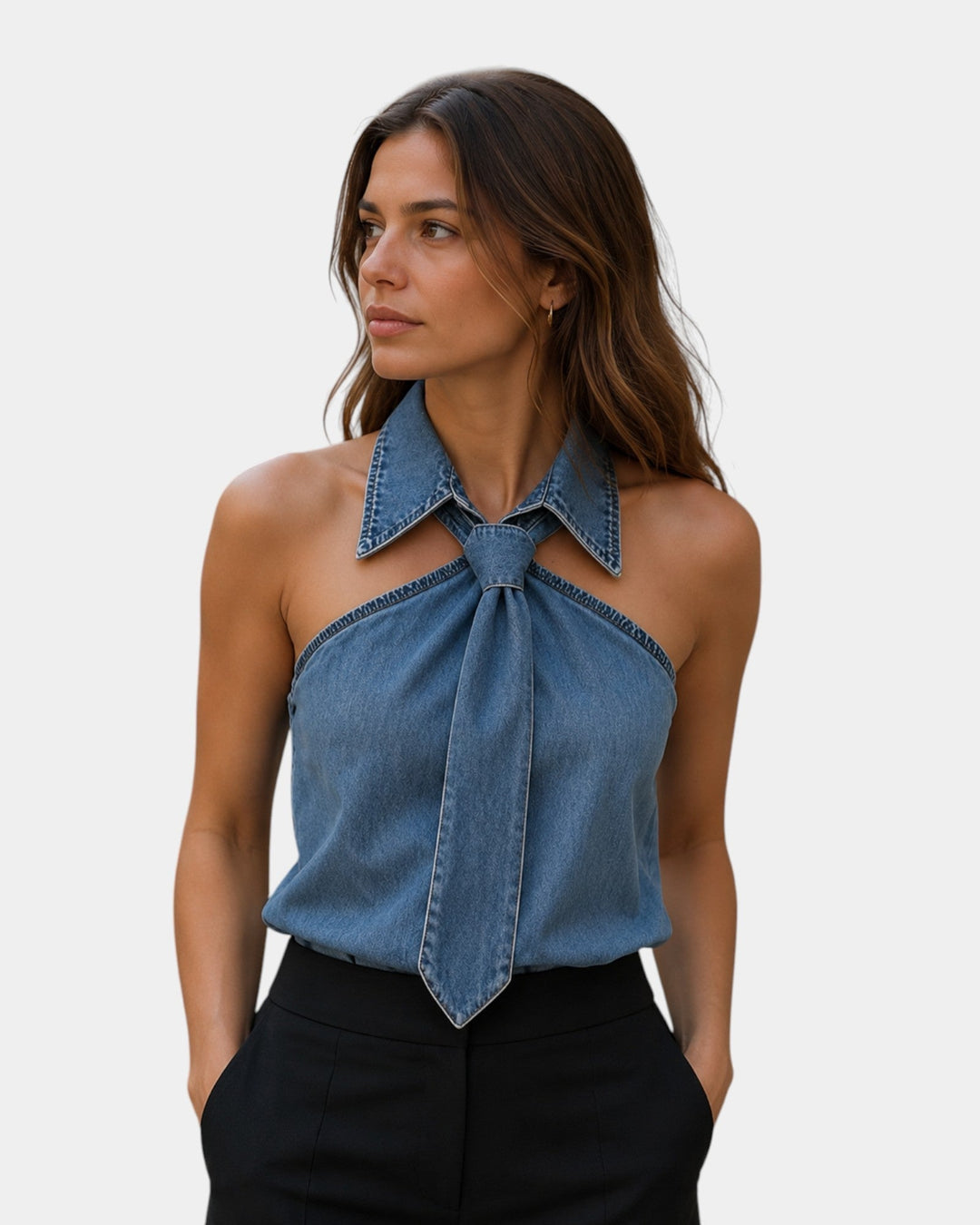 Piper - Blouse à encolure américaine élégante