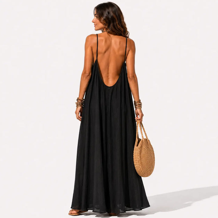 Melody - Robe portefeuille midi à col V adouci