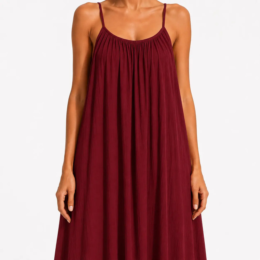 Melody - Robe portefeuille midi à col V adouci