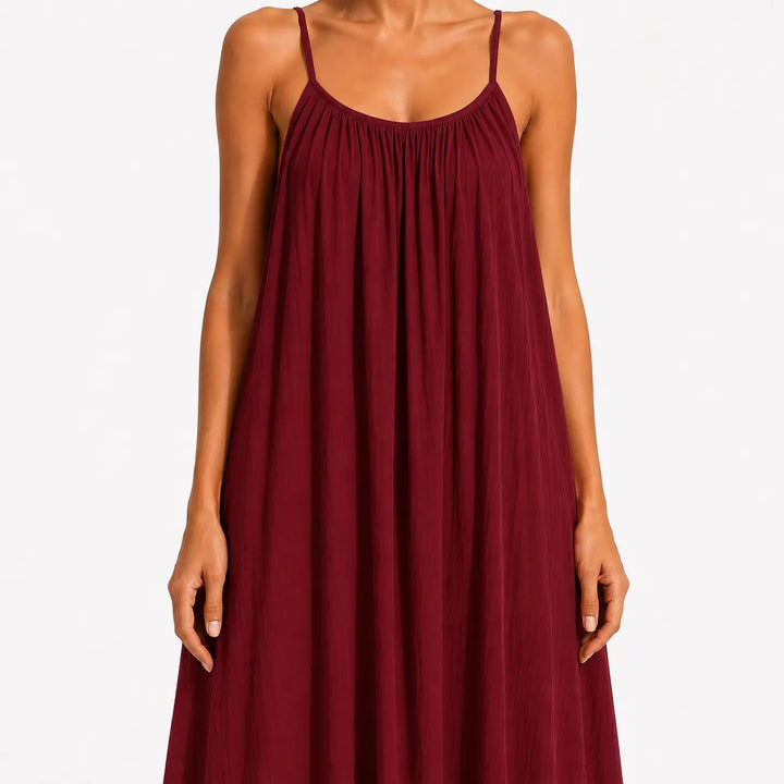 Melody - Robe portefeuille midi à col V adouci