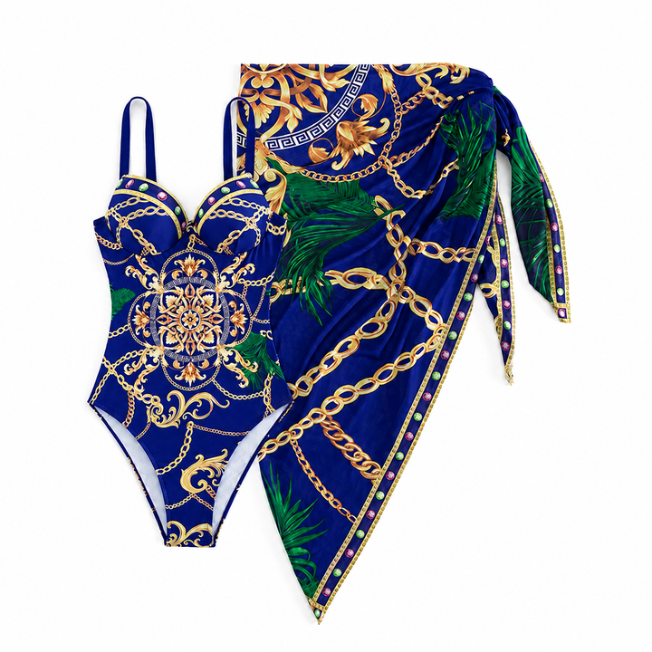 Diana - Maillot de bain une-pièce sculptant avec paréo