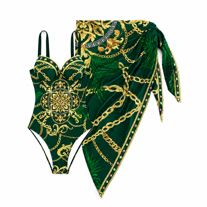 Diana - Maillot de bain une-pièce sculptant avec paréo