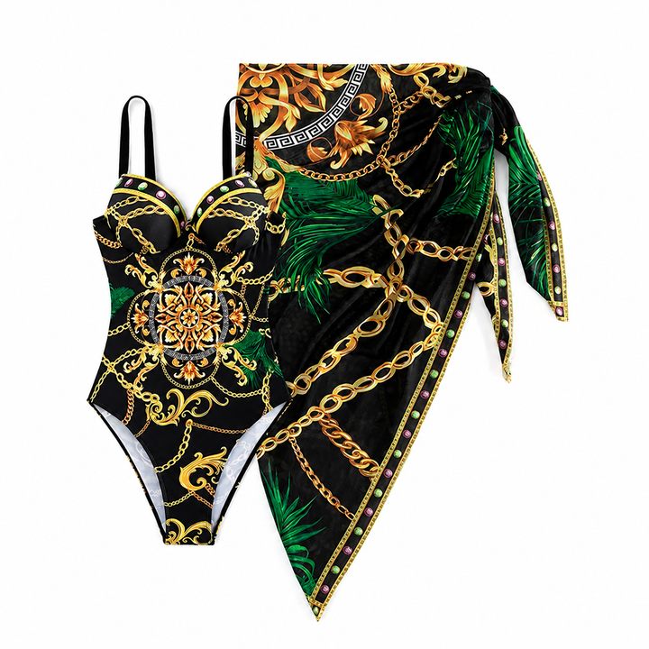 Diana - Maillot de bain une-pièce sculptant avec paréo
