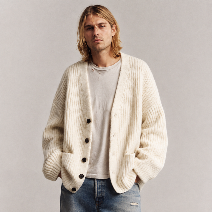 Galienne - Cardigan oversize à col V au toucher doux