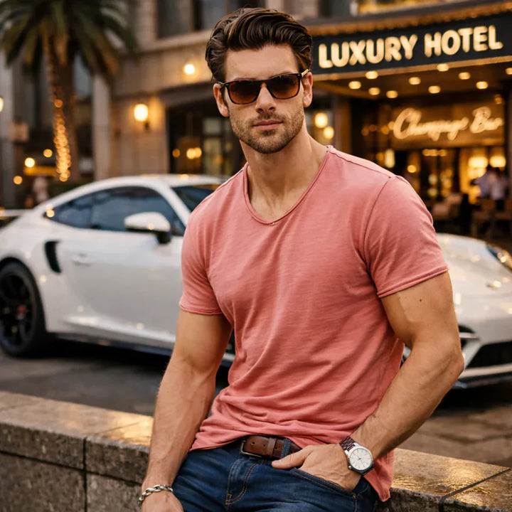 Jackson - T-shirt col V doux au toucher