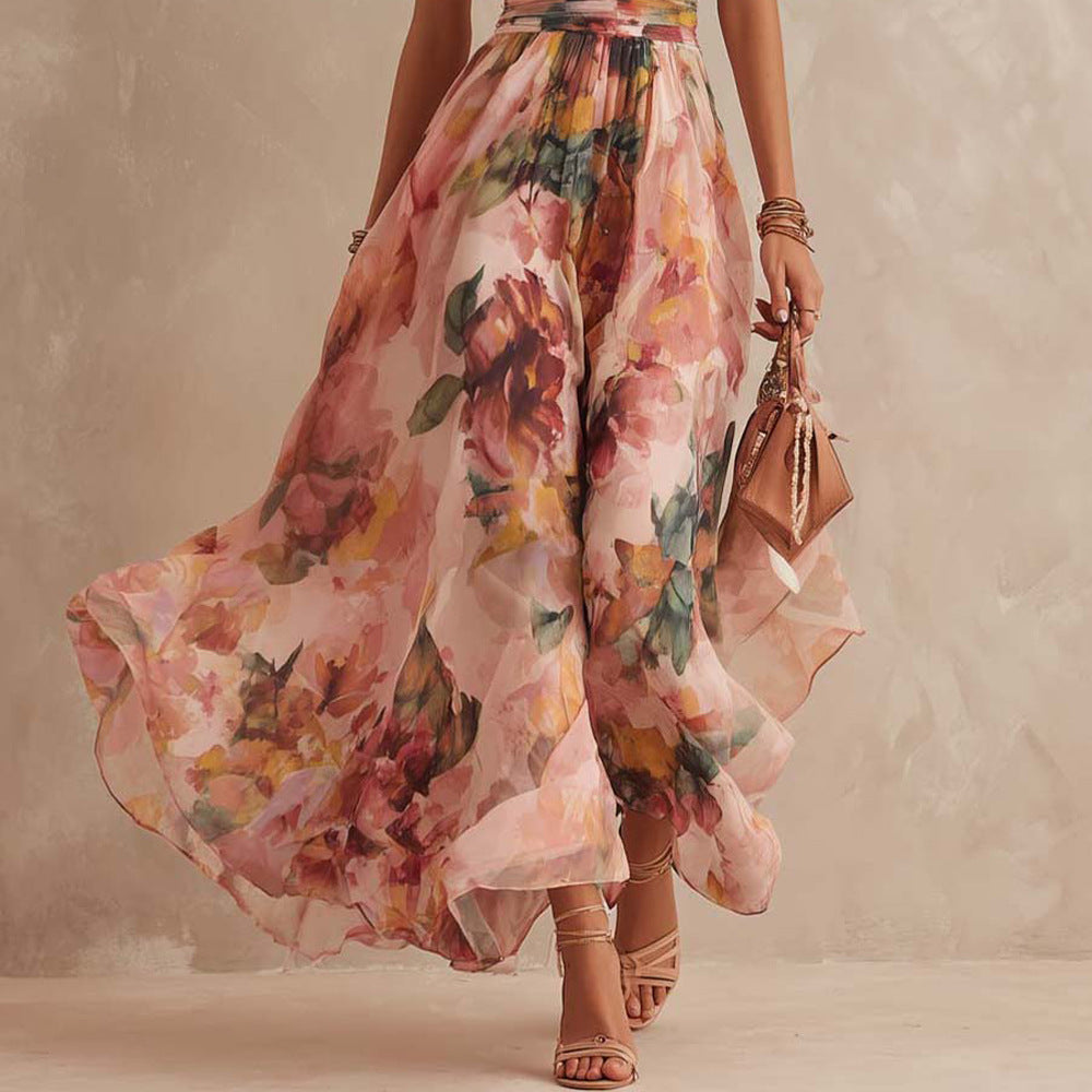 Alisa - Robe longue florale éthérée à une épaule
