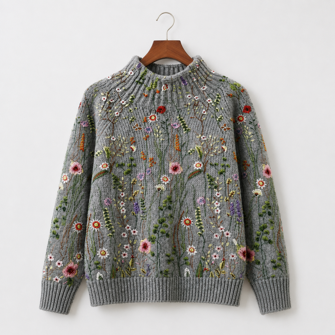 Adorelia - Pull en maille à motif floral doux au toucher