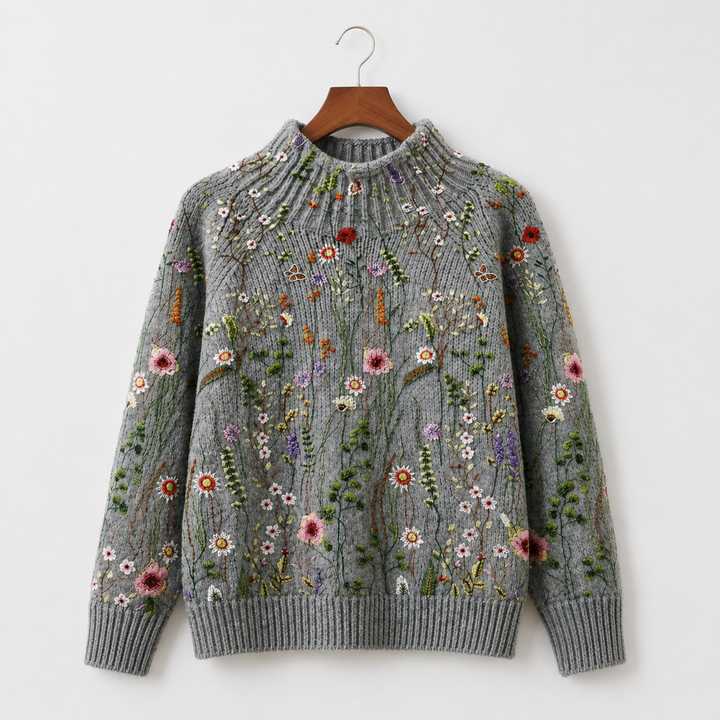 Adorelia - Pull en maille à motif floral doux au toucher