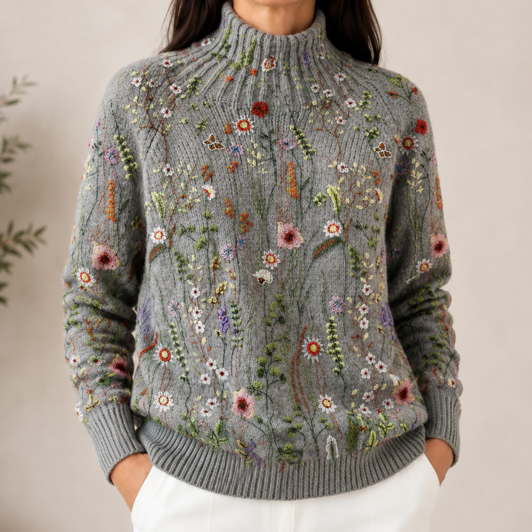 Adorelia - Pull en maille à motif floral doux au toucher