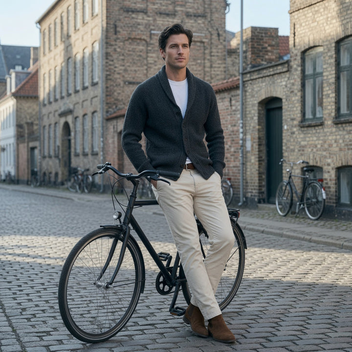 Bevan - Cardigan texturé à col châle