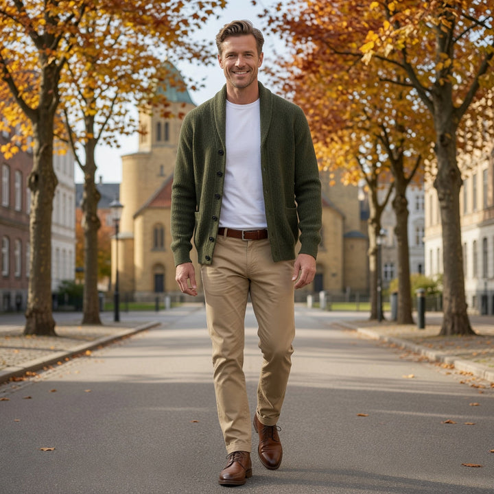 Bevan - Cardigan texturé à col châle