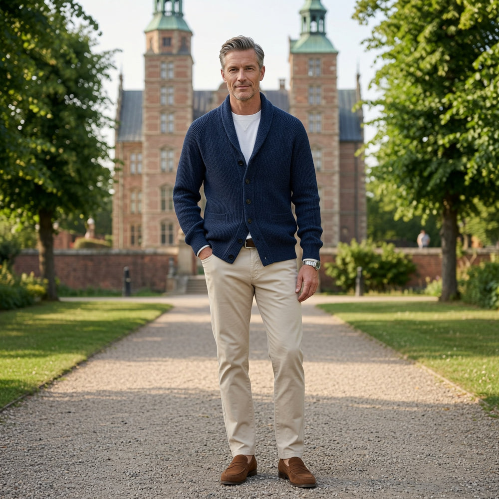 Bevan - Cardigan texturé à col châle
