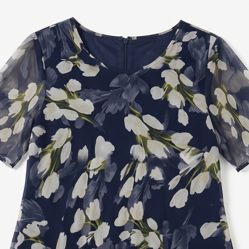 Genevora - Robe midi fleurie et aérée