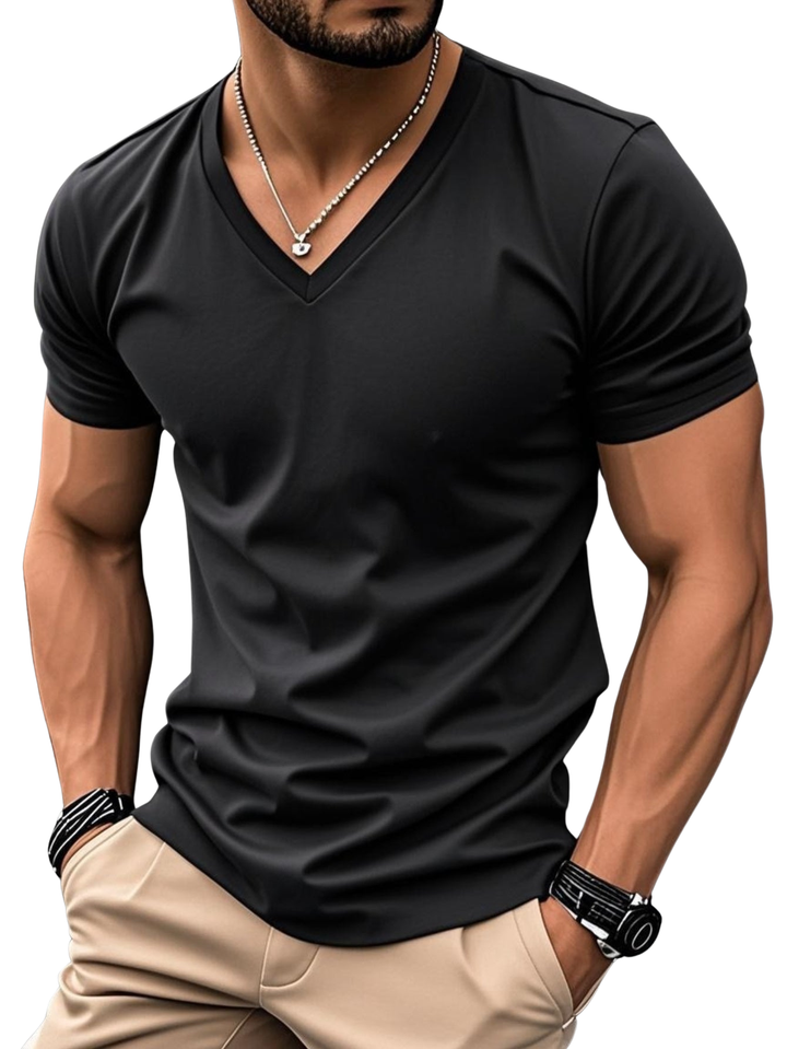 Trevor - T-shirt col V doux au toucher
