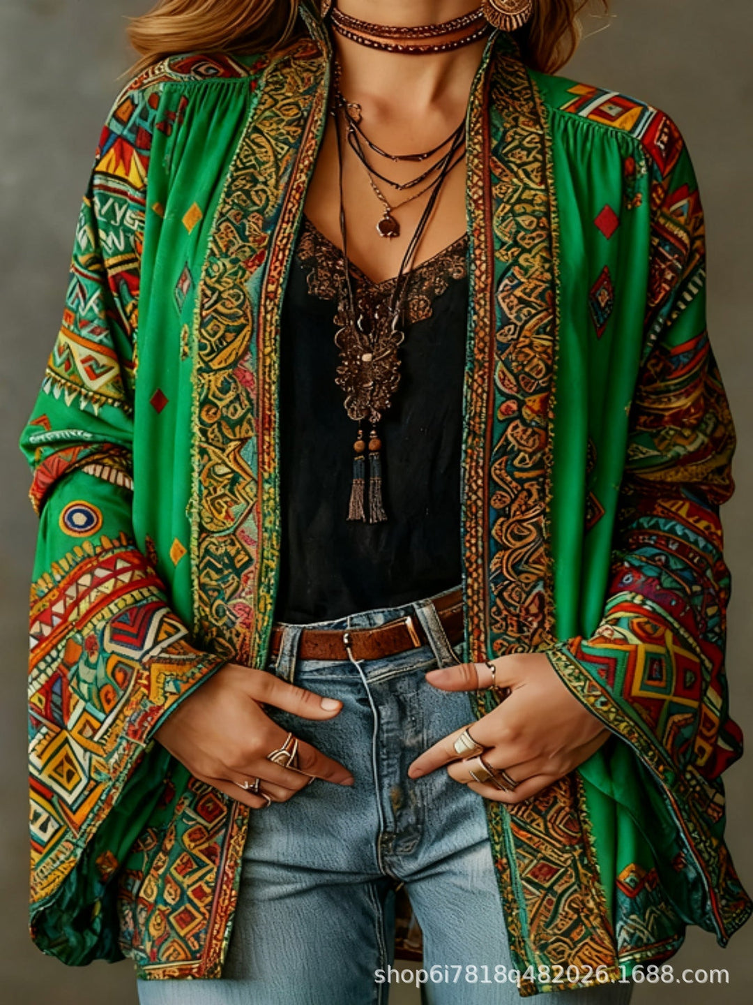 Eudocia - Gilet kimono brodé bohème
