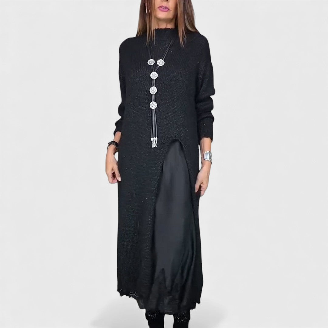 Aravina - Ensemble pull et robe à effet superposé, doux